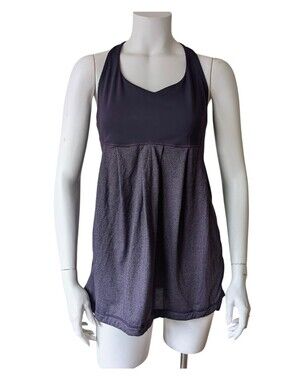 Lululemon Power Technique Tank Purple Cinchable Hem Built-in Bra Top sz 10